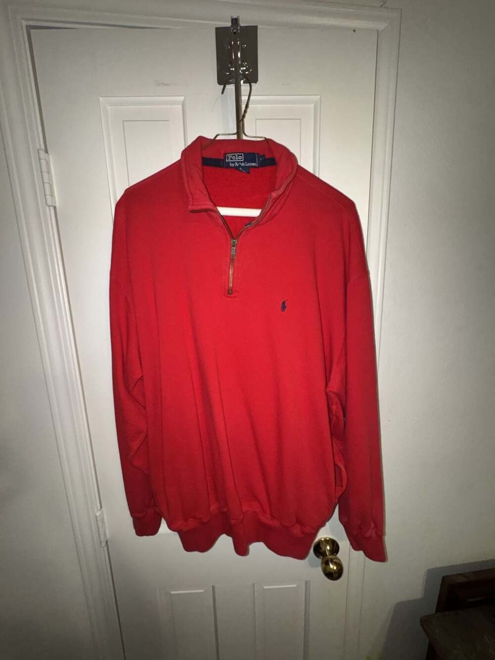 Polo Ralph Lauren Red Quarter Zip Sweatshirt XL